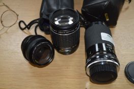 Three Lenses by Tamron, Takumar, and Miranda