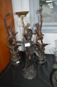 Four Spelter Figures (some AF)