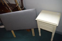 New Single Grey Headboard plus Two Drawer Cabinet