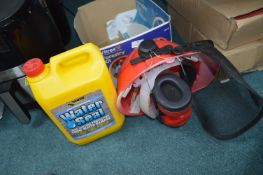 Hardhat with Screen, and a Part Container of Ever