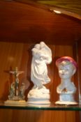 Parian Ware Madonna & Child, Victorian Pottery Bus