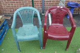 Four Stacking Garden Chairs