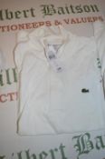 *Lacoste Classic Fit White Polo Shirts US Size: M