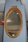 Gilt Framed Oval Mirror