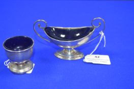 Two Glass Lined Silver Salts Hallmarked Birmingham