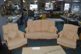 Reproduction Three Piece Suite Comprising of Carve