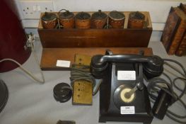 Wind-Up Telephone, Battery Box, and a Button Box