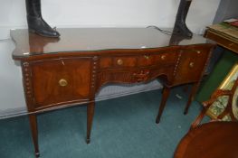 Modern Serpentine Front Sideboard with Glass Top