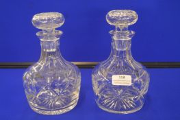 Pair of Cut Glass Decanters
