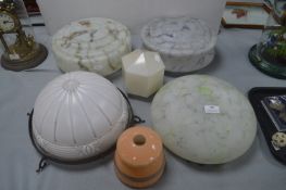 Six 1930's Glass Light Shades