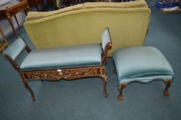 Victorian Inlaid Two Person Piano Stool, plus a Mo