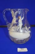 Mary Gregory Glass Jug - Boy with Flowers