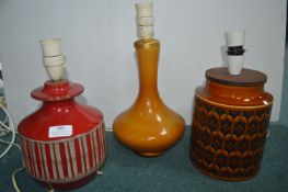 Three Retro Table Lamps