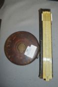 Vintage 66ft Tape Measure, and a Slide Rule