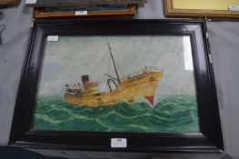 Oil on Board Study of Hull Trawler H455 