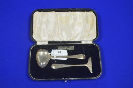 Cased Silver Christening Set Hallmarked Sheffield 1937 ~41g total