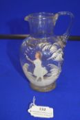 Mary Gregory Glass Jug - Girl with Flowers