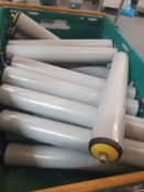 * box of gravity spring loaded rollers 50mm diameter , 350mm long