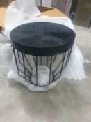 * Nettie side table in black hide RRP £650. 500 diameter x 520h