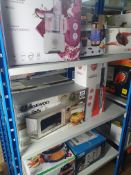 * returned goods - unknown condition - content/etcs of bay. Microwave/toaster/kettle hoover/food