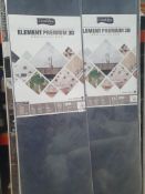 * 4 x packs Grosfillex Element Premium 3D wall cladding - Scratched Concrete Blue (3 x 260cm x