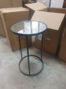 * Holden metal frame side table with glass top.