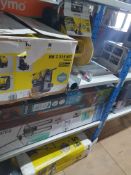 * returned goods - unknown condition - contents of bay. Karcher items/Easy cut strimmer/airer/ec