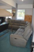 *Six Section Electric Reclining Grey Corner Sofa