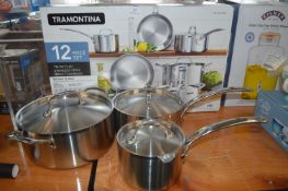 *Tramontina 12 Piece Stainless Steel Pan Set