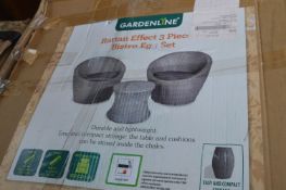 *Aldi Garden Line Rattan Effect 3pc Bistro Set Com