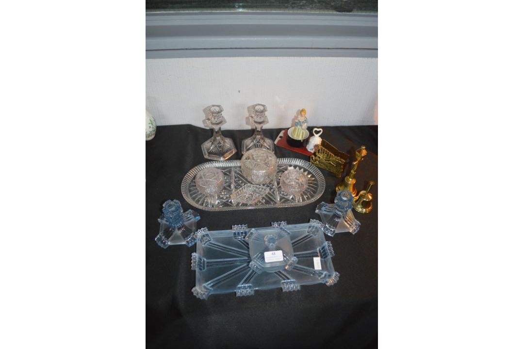 1930.s Glass Dressing Sets plus Ornaments