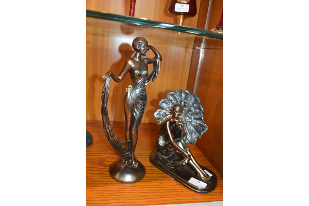 Two Art Deco Lady Figurines