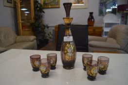 Hand Painted Floral Design with Gilt Detail Glass