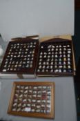 Three Display Cases of Decorative Thimbles