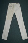 Diesel White Super Slim Skinny Stretch Waist Jeans
