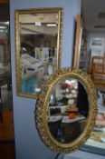 Two Gilt Framed Beveled Edge Mirrors