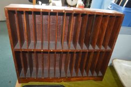 Brass Inlaid Wooden Letter Rack