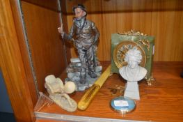 Decorative Items Including Clocks, Figures, etc.