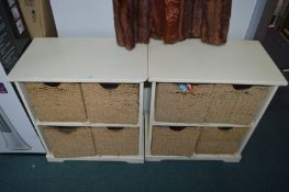 Two Wicker Basket Storage Chests
