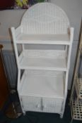 White Painted Rattan Storage Unit