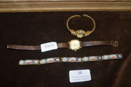 Two Ladies Wristwatches and an Vintage Italian Mosaic Bracelet