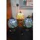 Three Small Leaded Glass Table Lamps with Woodpeck - Image 1 of 2