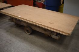 *Vintage Four Wheel Industrial Barrow