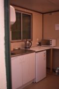 *25ft 8x8ft Canteen Welfare Unit with Side Door, Window, and Contents (buyer to disconnect and leave
