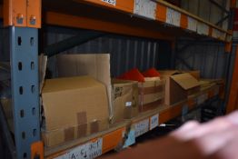 *Shelf of Assorted Brackets, Stands, Spacers, and Plyboard Separators