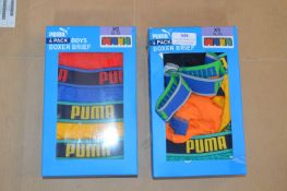 2x Pack of Puma Boxer Briefs Size: XS 4-5 years