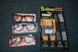 *3 Pairs of Glasses and a Pack of Puma Men’s Boxers