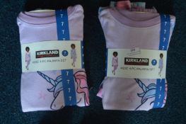 2x Kirkland Girl’s Pyjama Sets Size: 7 years