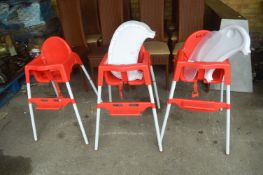 *Three White & Red Highchairs