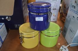 Three Kitchen Storage Canisters